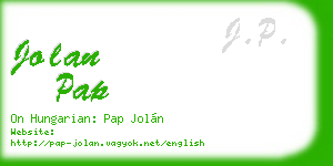 jolan pap business card
